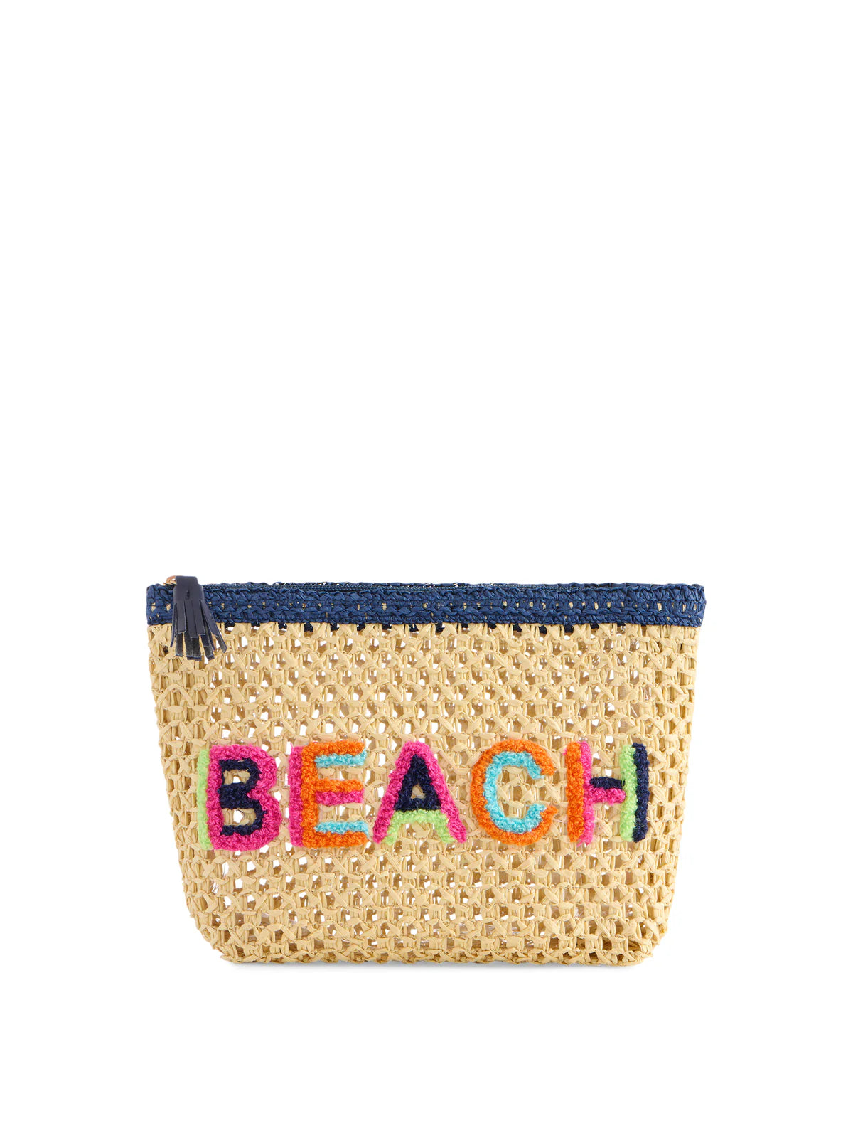 Beach Straw Zip Pouch Natural