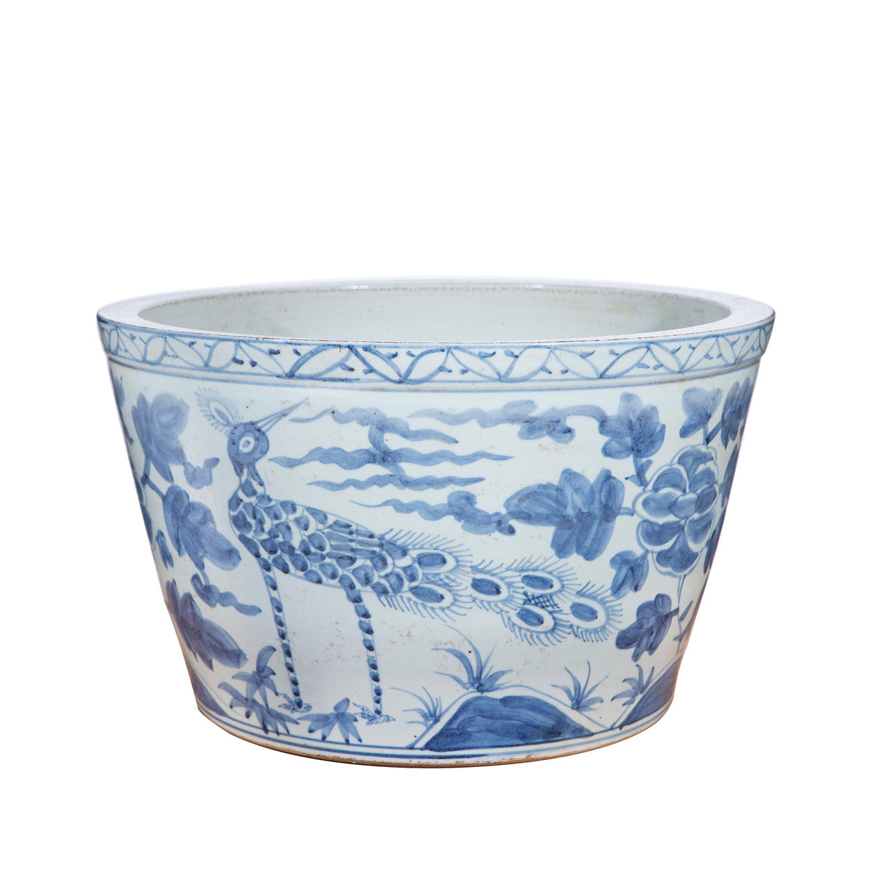 B&W Bird Basin Planter