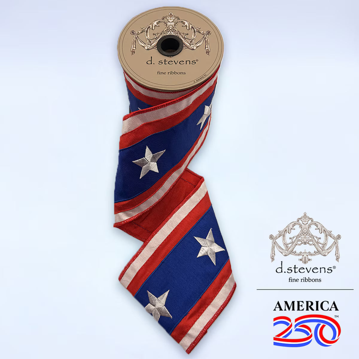 4" Satin Tri-Color Embroidery Stars Red White & Blue