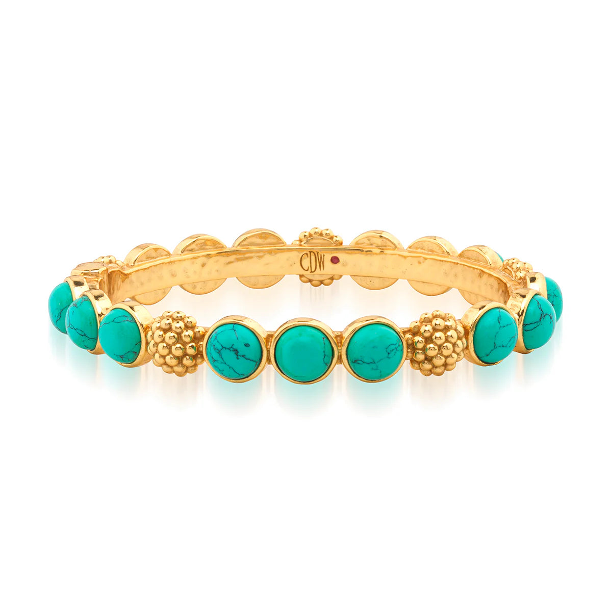 Turquoise Berry Gem Hinged Bangle
