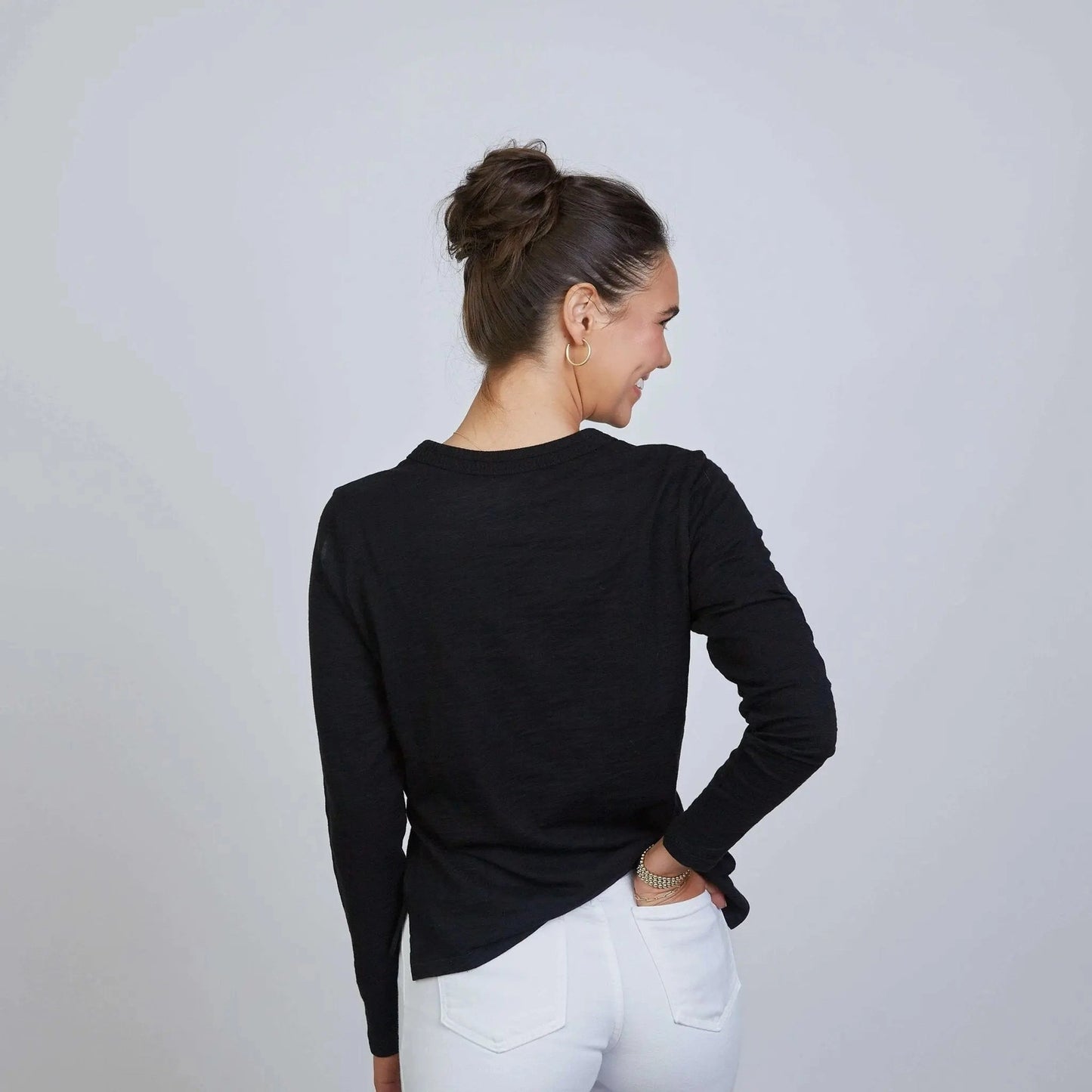 Country Club Tee in Black Long Sleeve