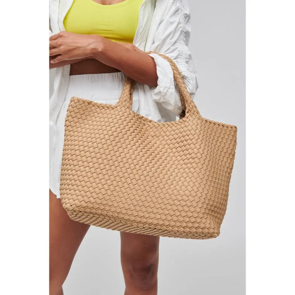 Large Woven Neoprene Tote Nude