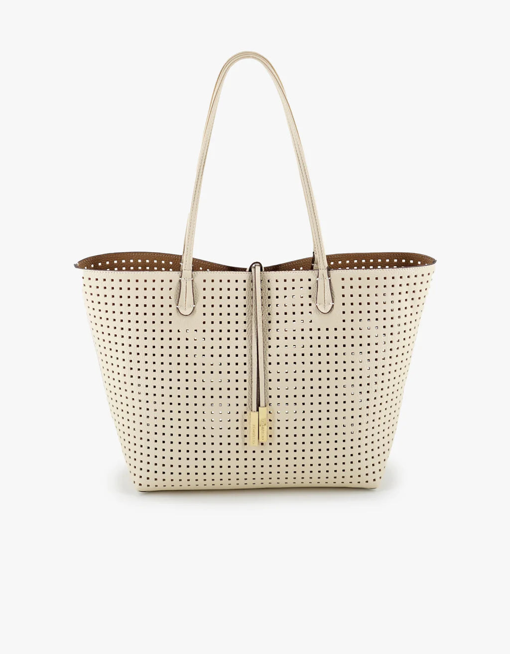 Departure Tote Perforated Square Cream/Taupe