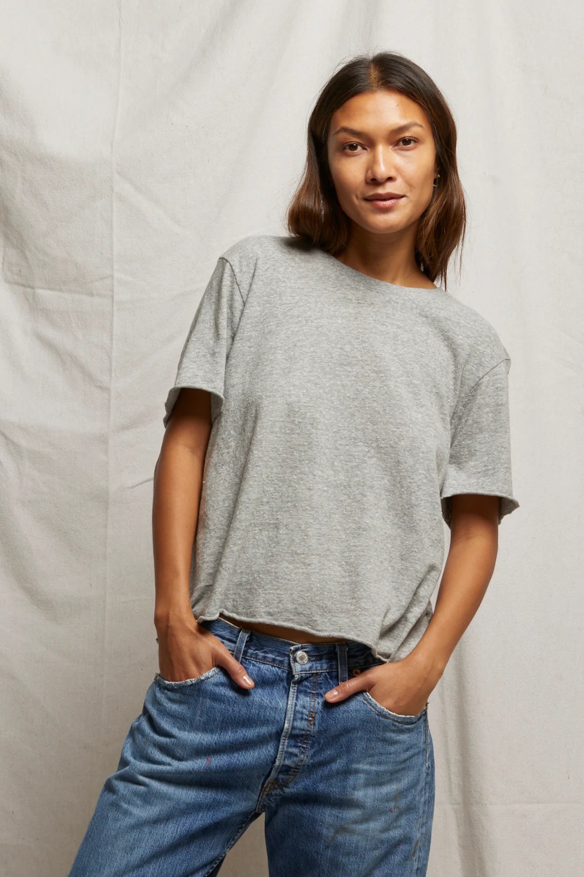 Recycled Boxy Tee Heather Grey
