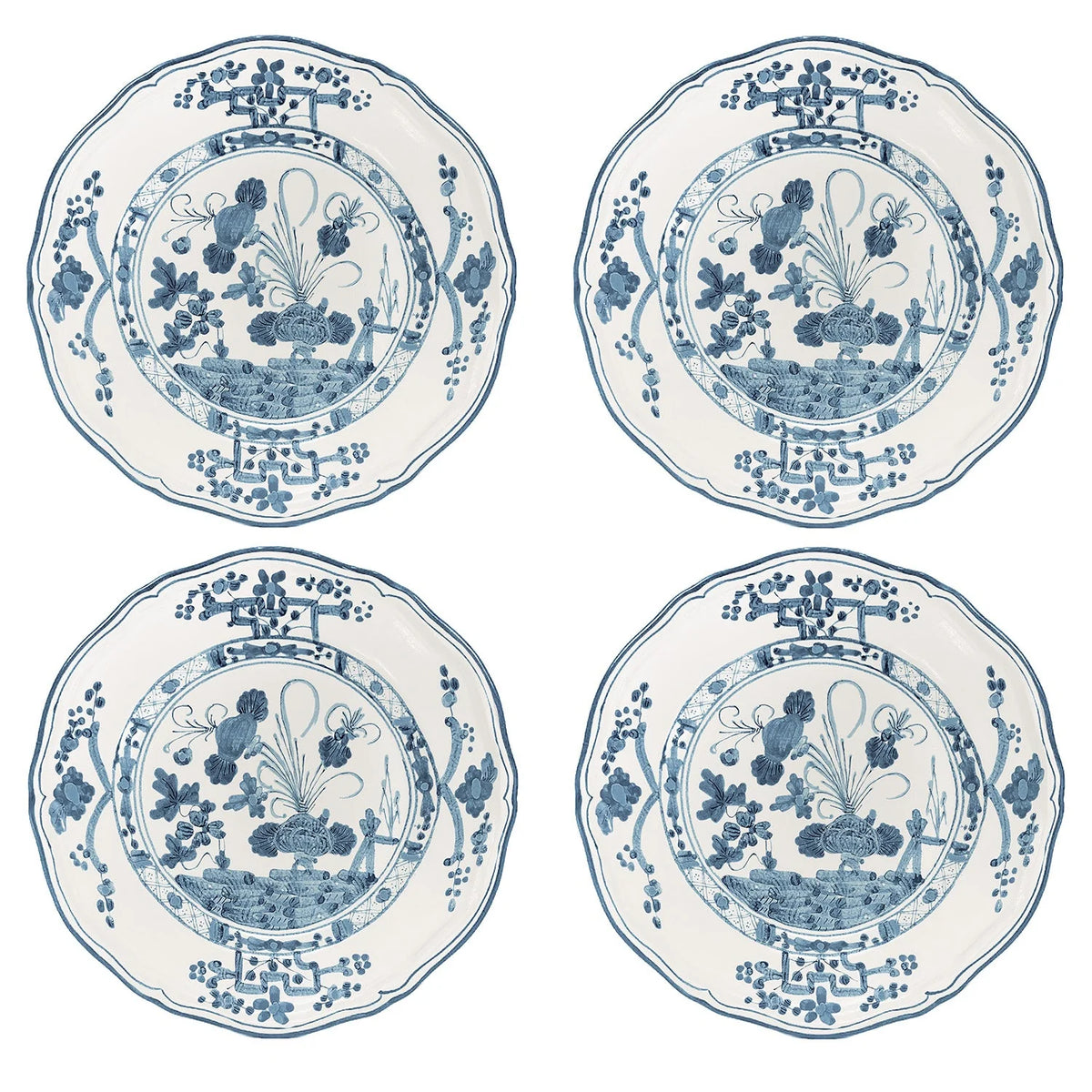 VIDA Faenza Appetizer Plate S/4 Blue and White