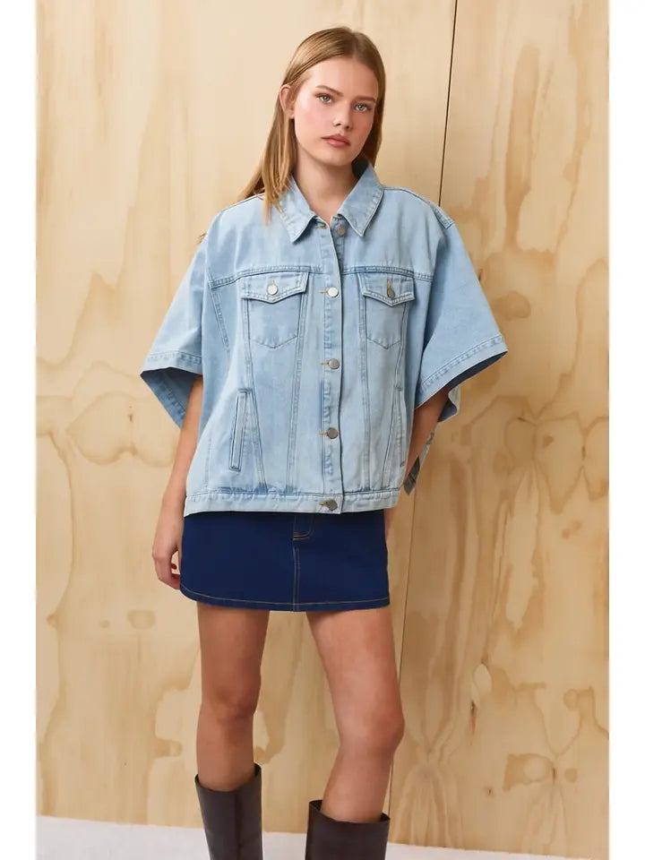 Denim Cape Jacket