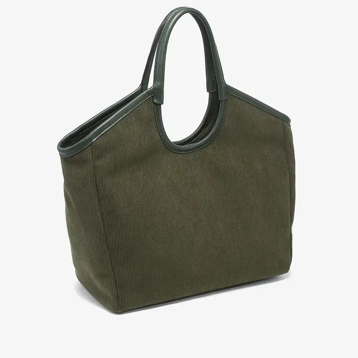 Piper Contrast Corduroy Mini Tote Olive