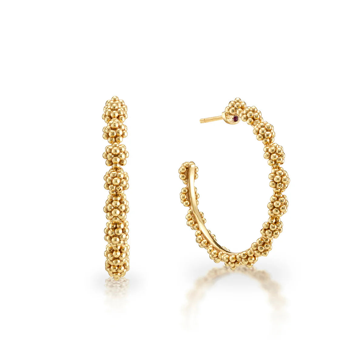 Berry Icon Medium Hoop Earrings Gold