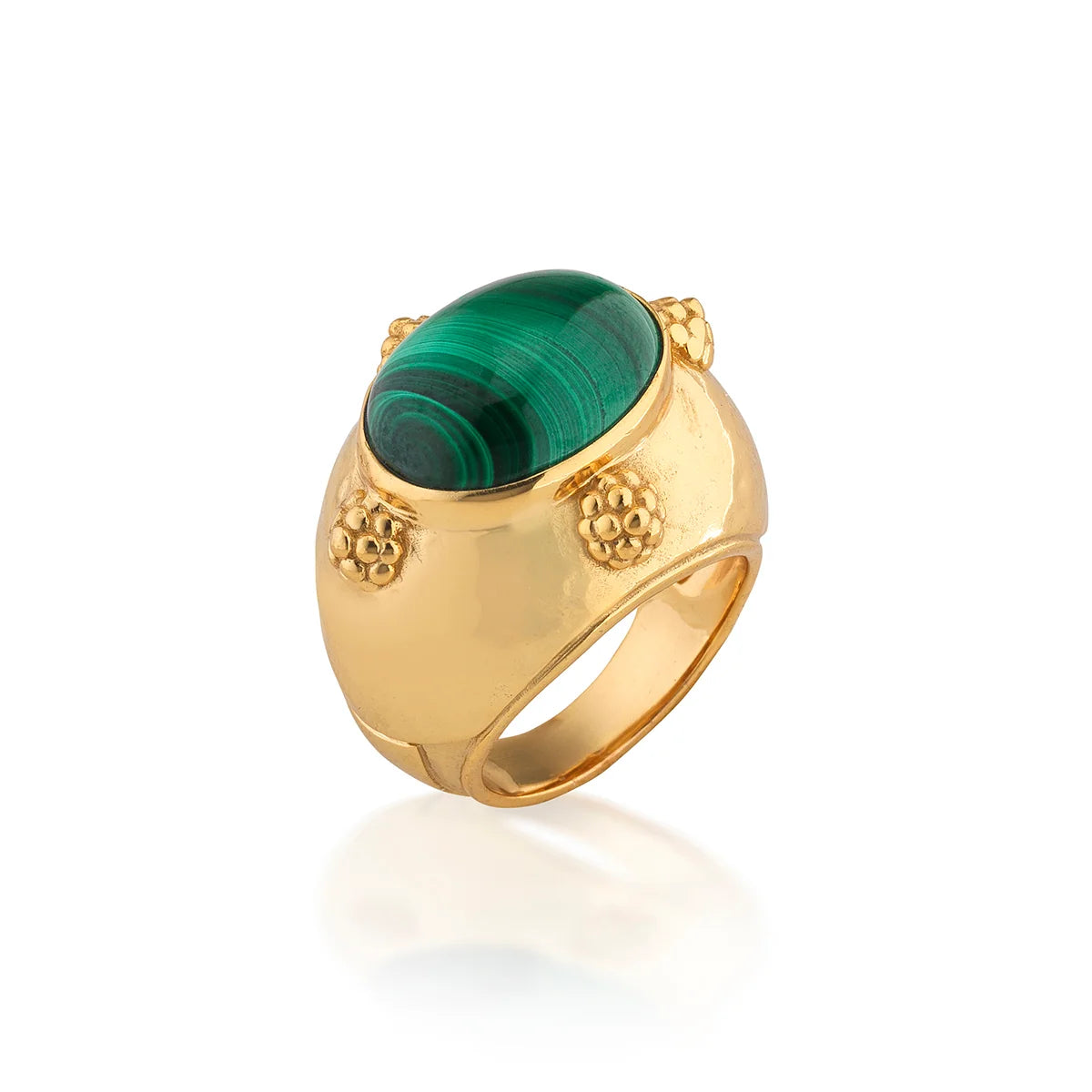 Cleopatra Oval Ring Malachite