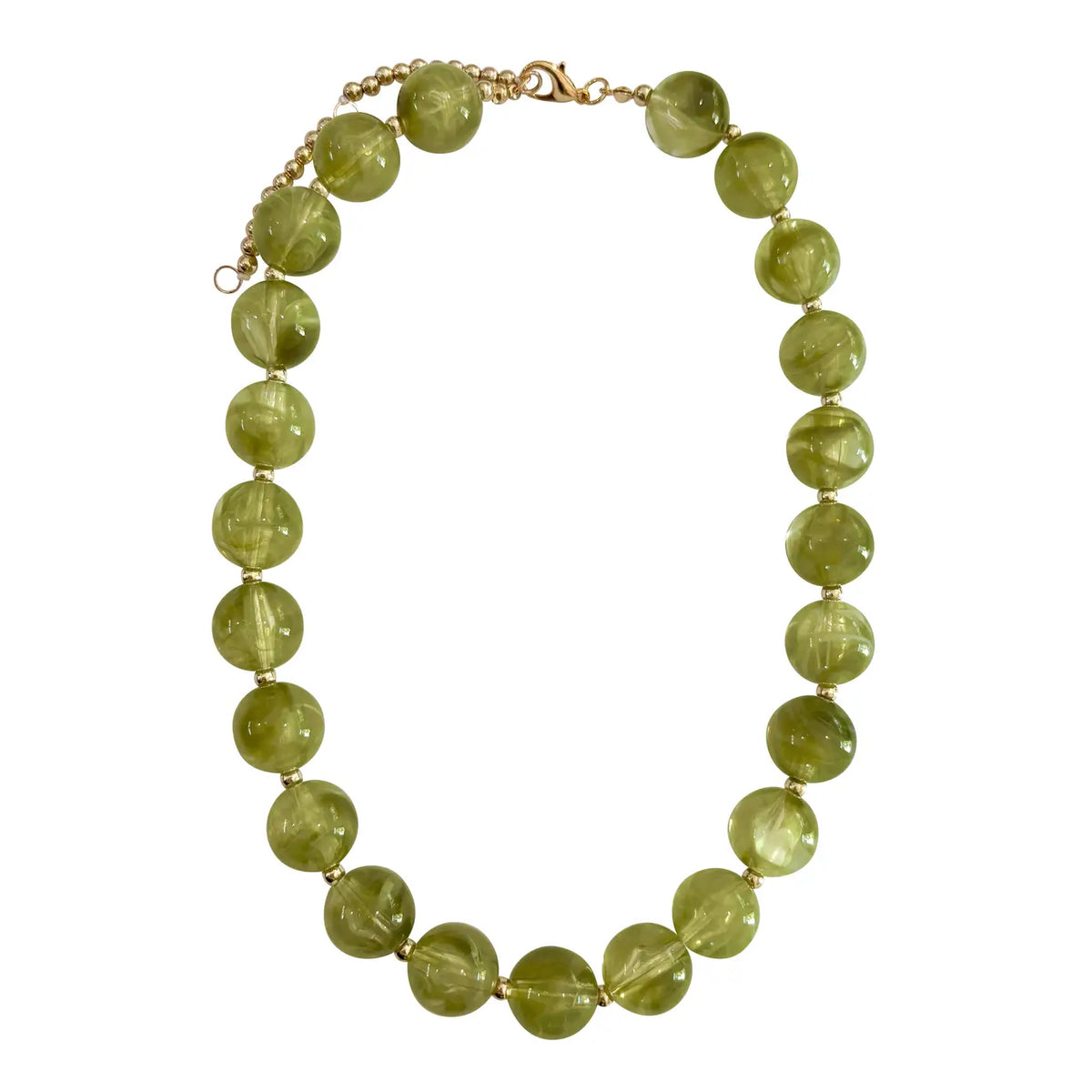 Avery Chunky Beaded Necklace Chartreuse