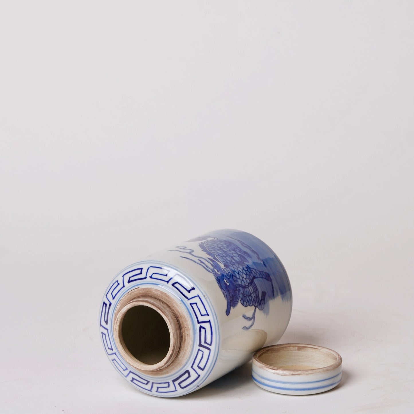Blue and White Porcelain Mythical Creature Cylinder Caddy