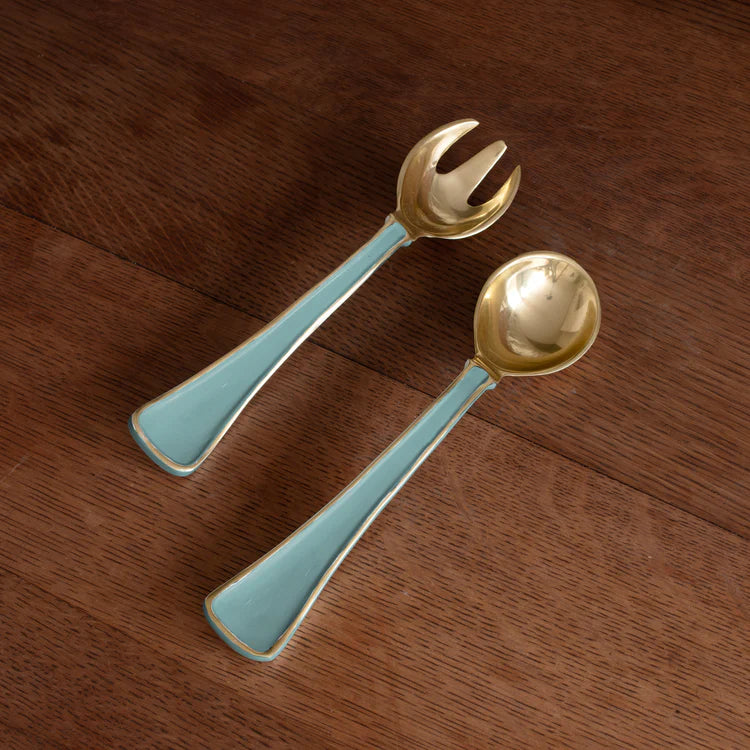 Encanto Soho Salad Servers Turquoise