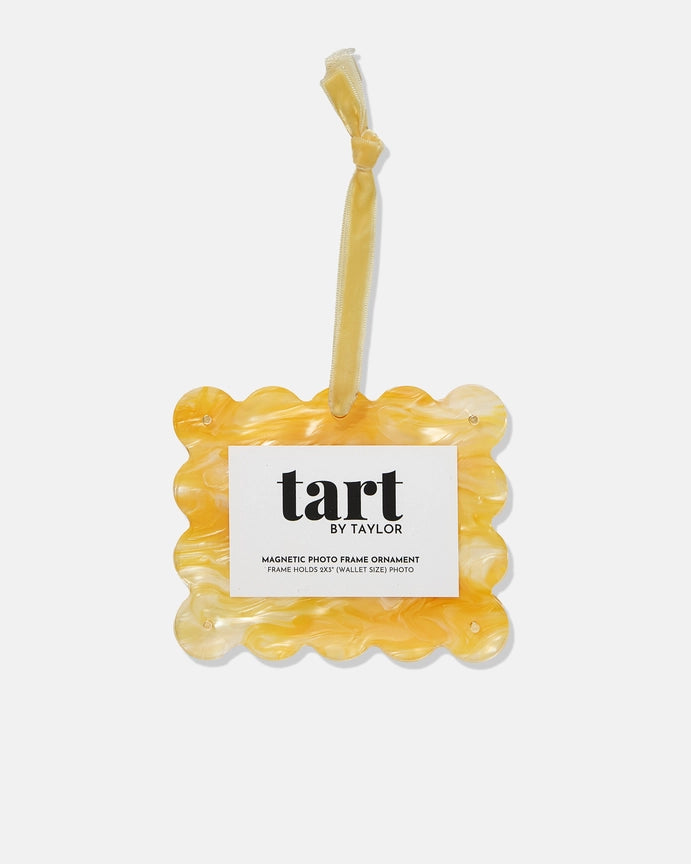 Yellow Marbled Frame Ornament
