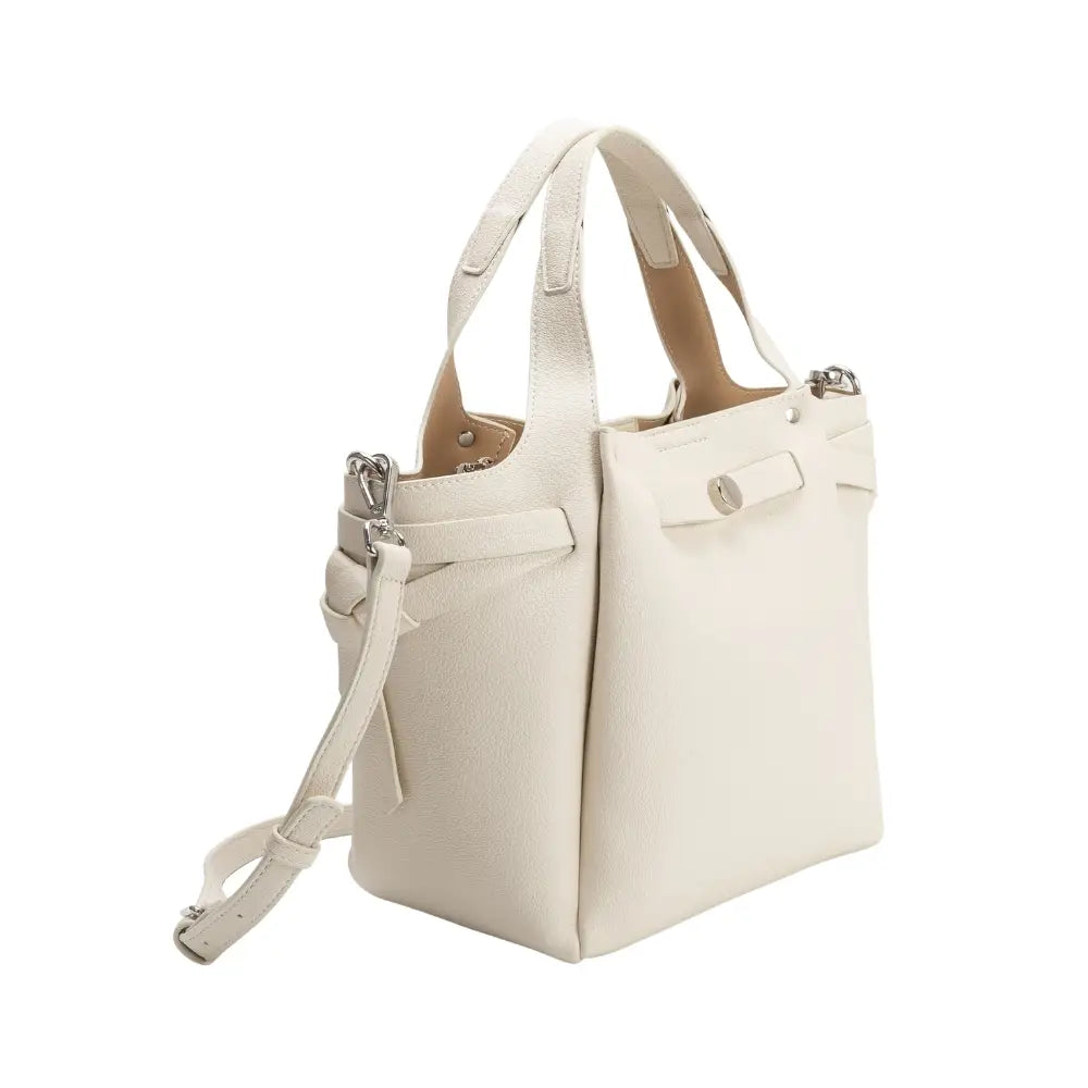 Avril Bone Recycled Vegan Leather Top Handle Bag
