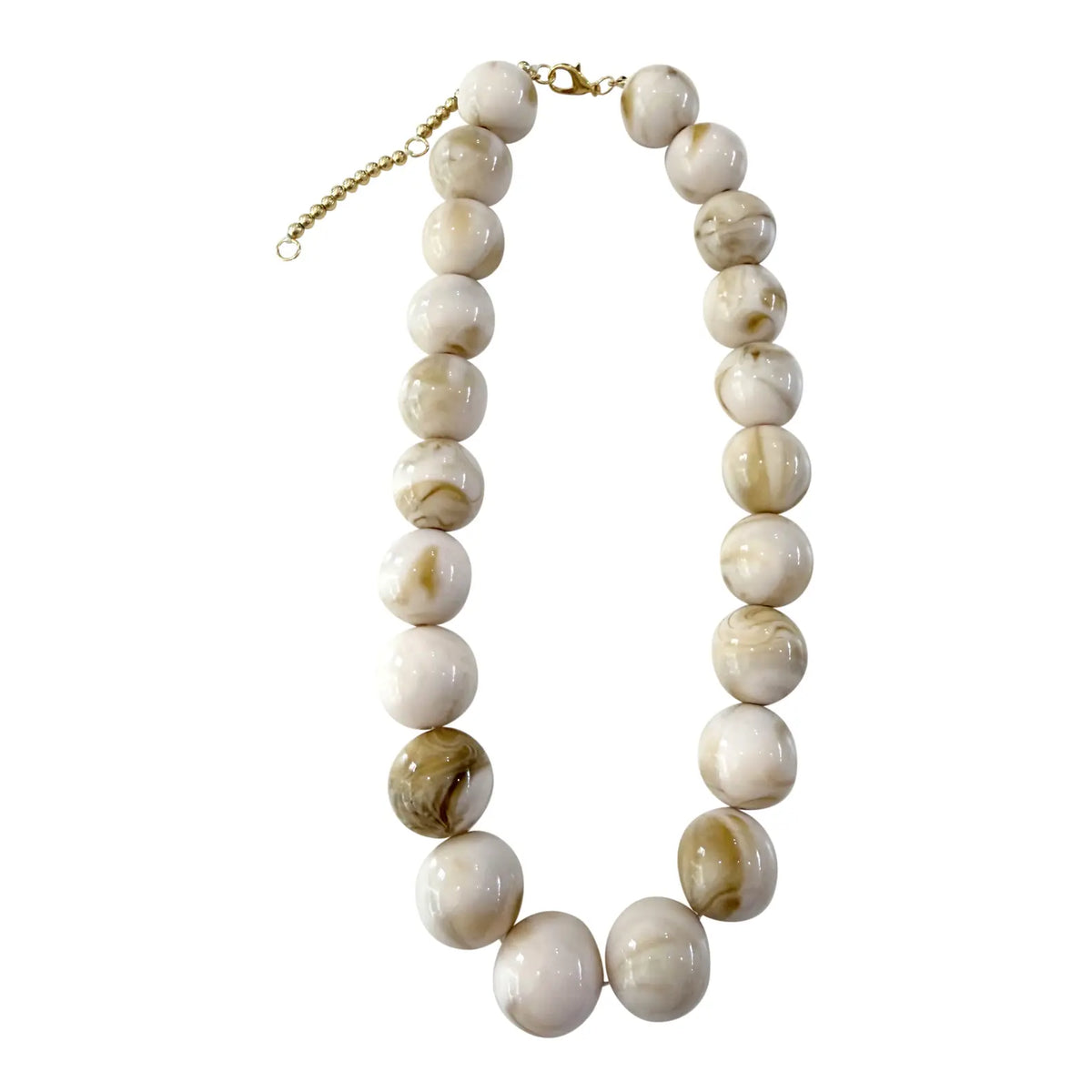 Carter Chunky Beaded Necklace Cream