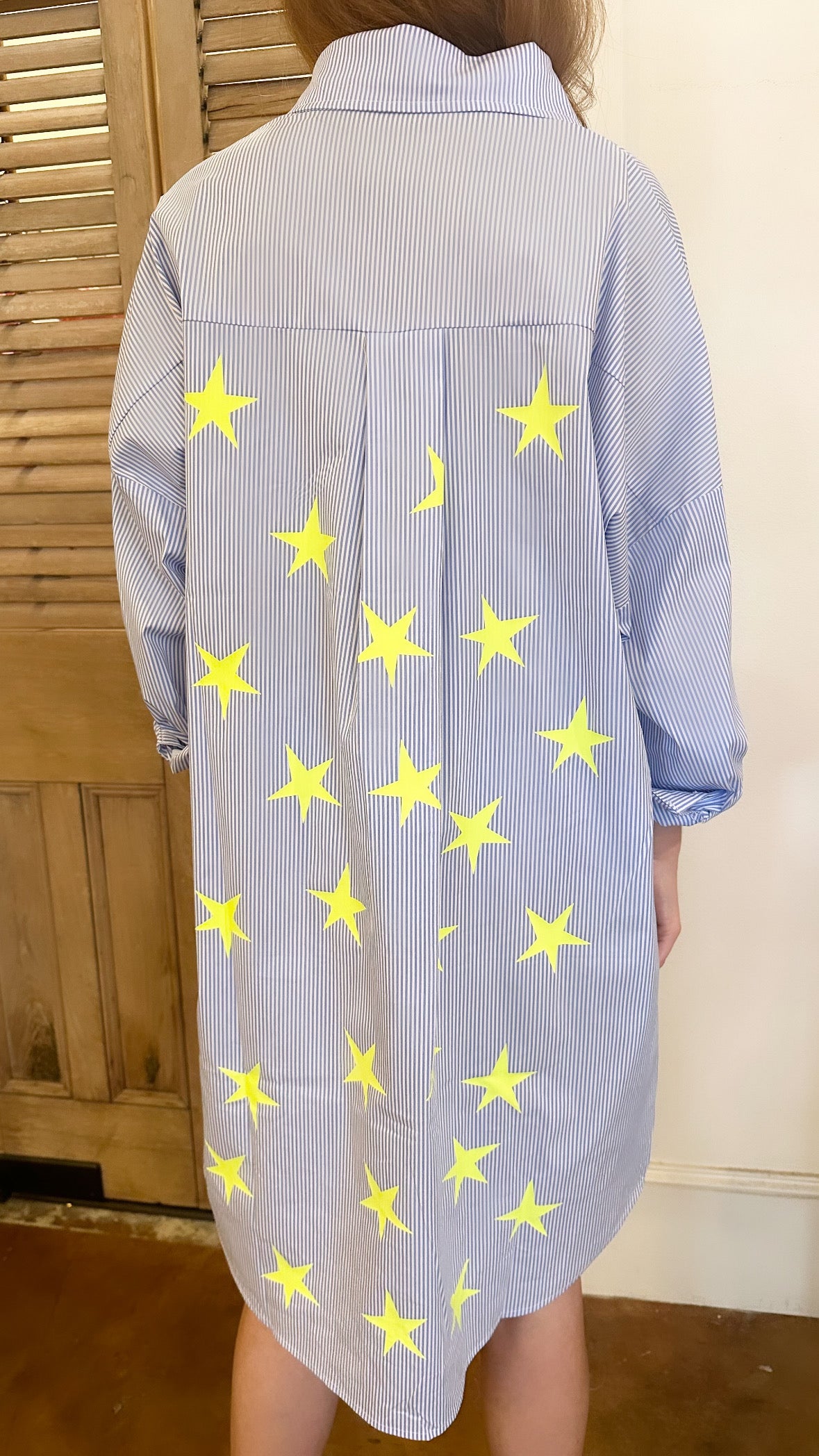 Preppy Dress Star Back Blue Stripe