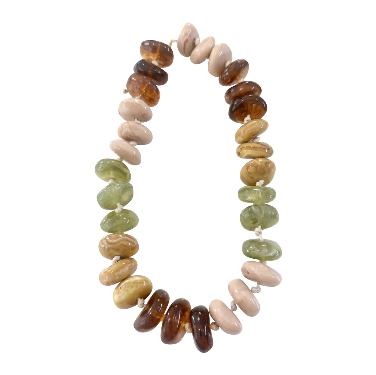 Delray Chunky Beaded Necklace Tortoise/Chartreuse Mix