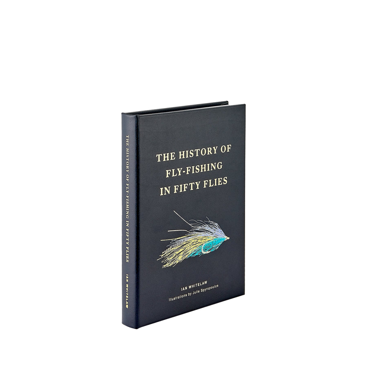 History of Fly Fishing Navy Leather