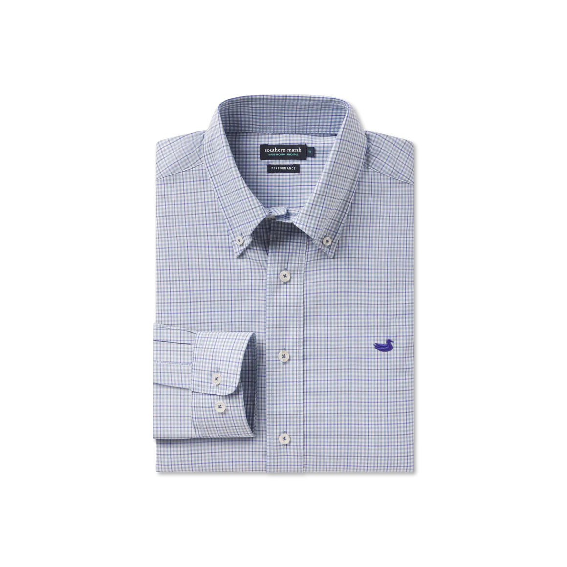 Dyer Performance Gingham Dress Shirt Sage & Slate