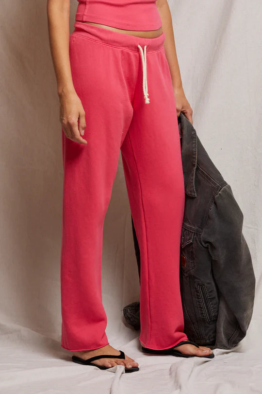 Fleece Straight Leg Sweatpant Pink Bloom