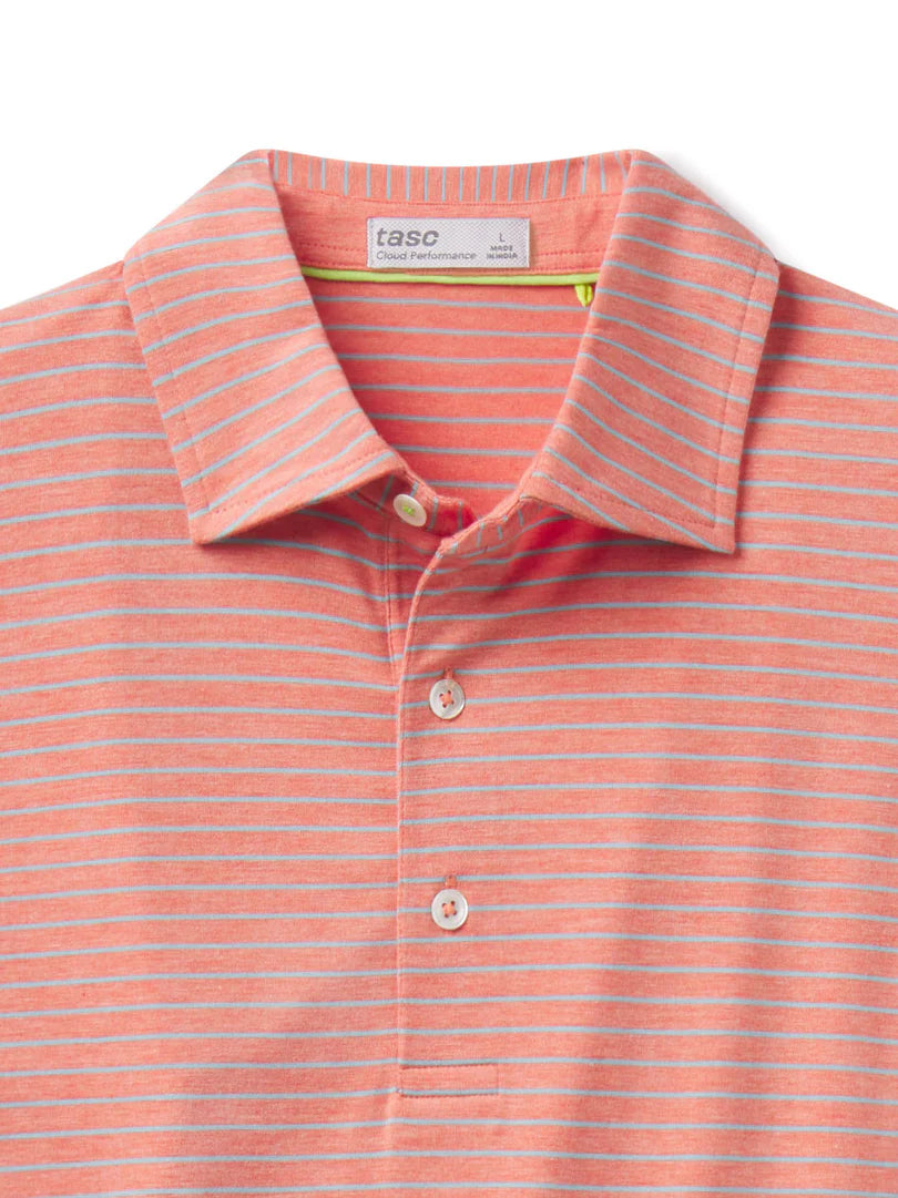 Cloud Polo Brookline Stripe Hibiscus Heather/ Tropical Blue