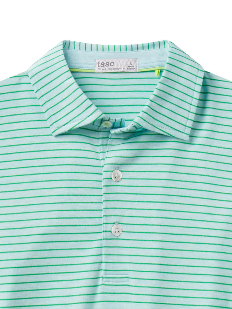 Cloud Polo - Brookline Stripe Waterfall Heather/Jungle