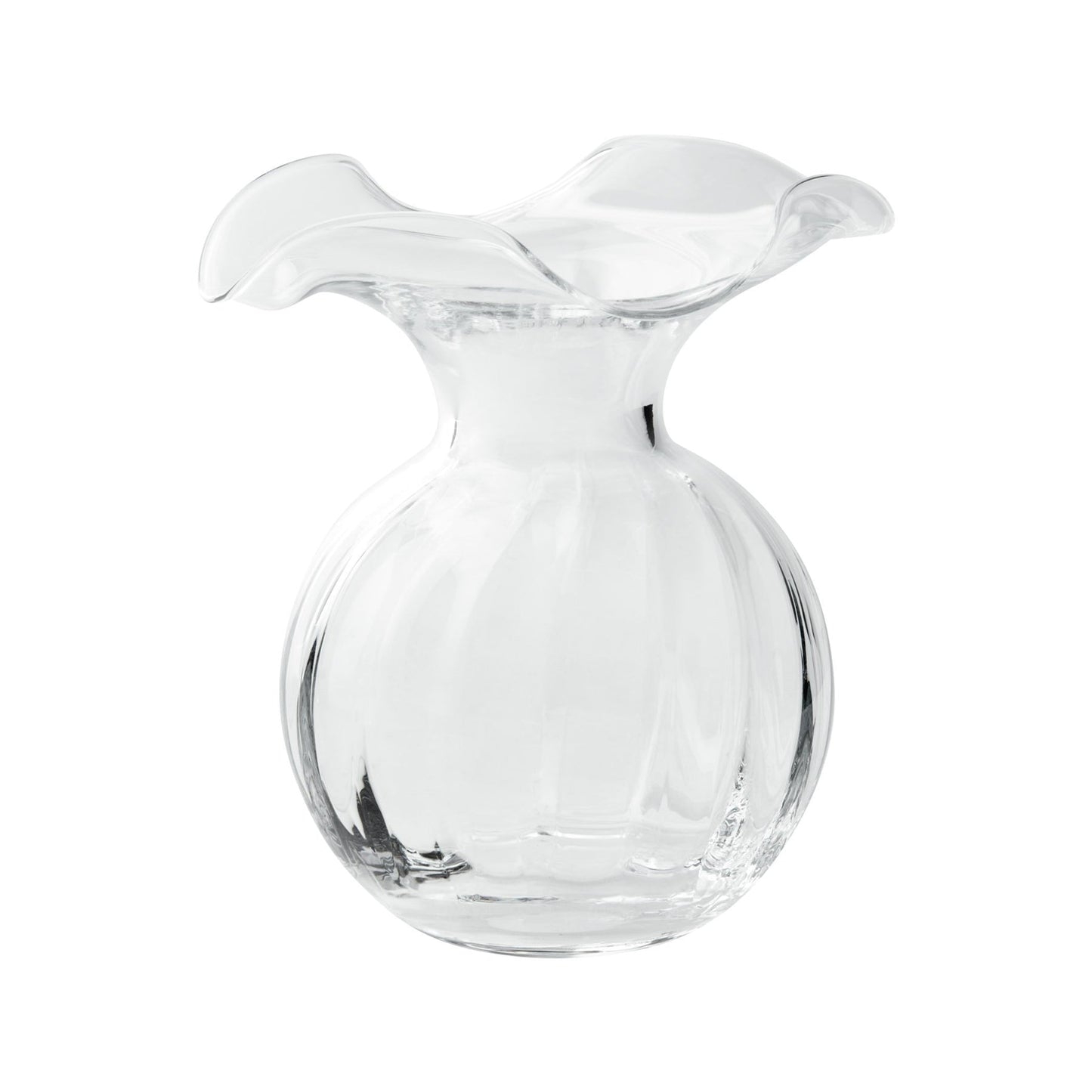 Hibiscus Clear Small Fluted Vase