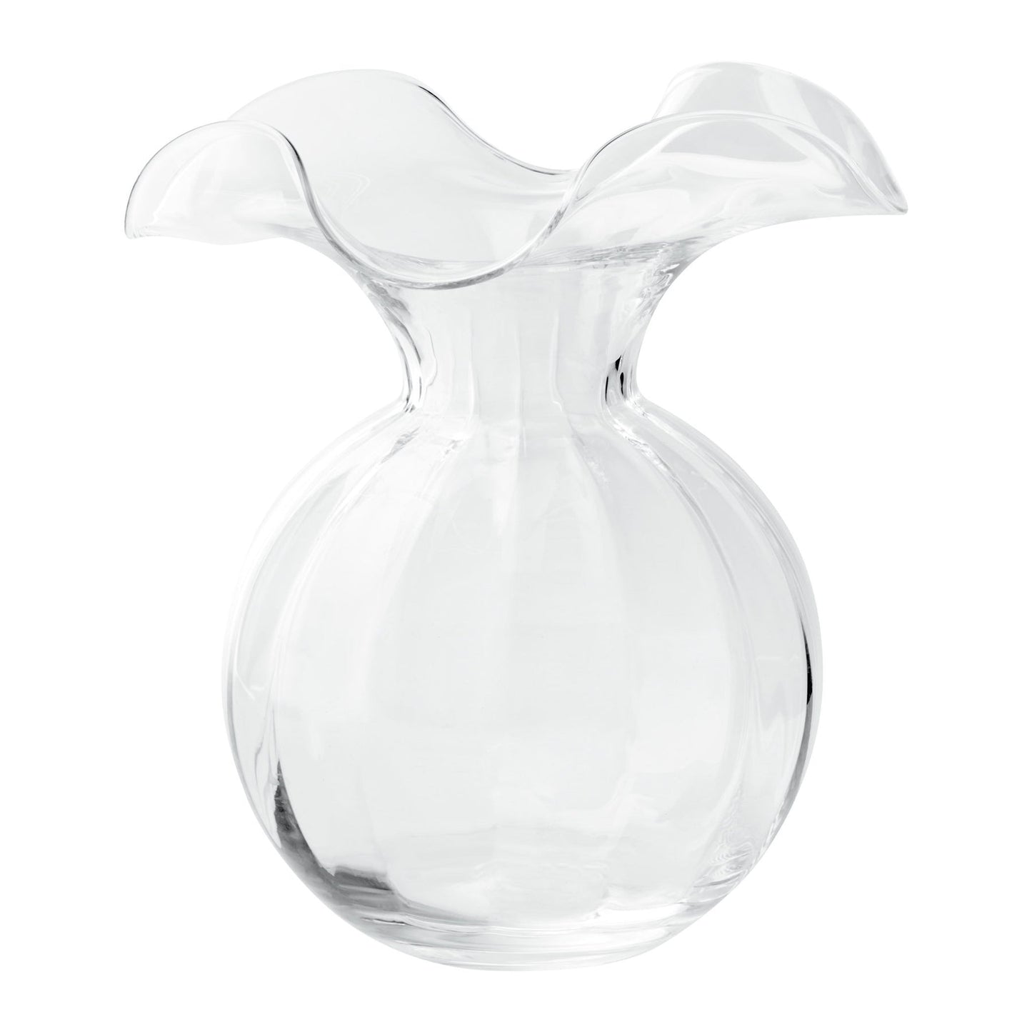 Hibiscus Clear Med Fluted Vase