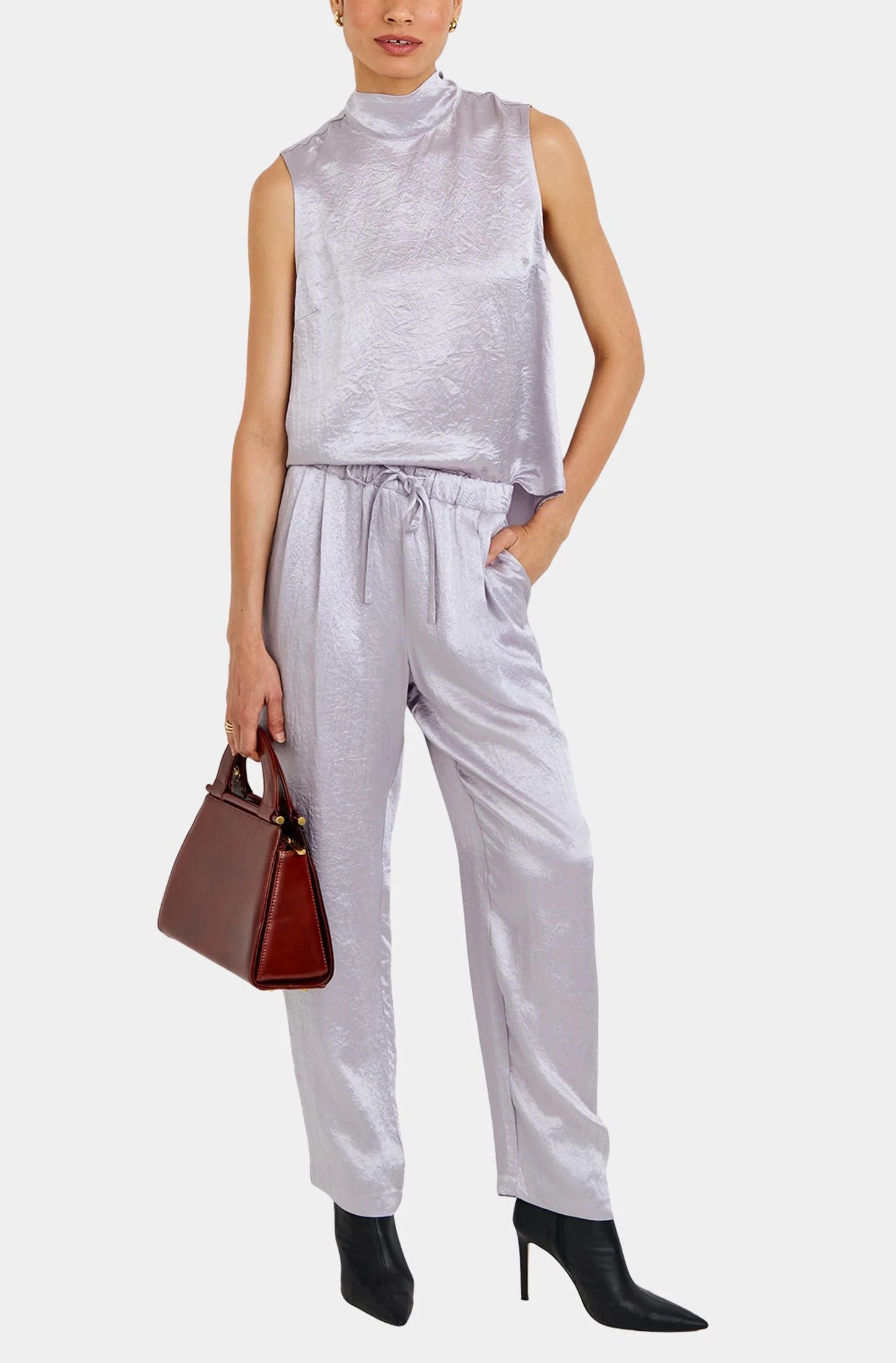 Scarf Neck Blouse Silver