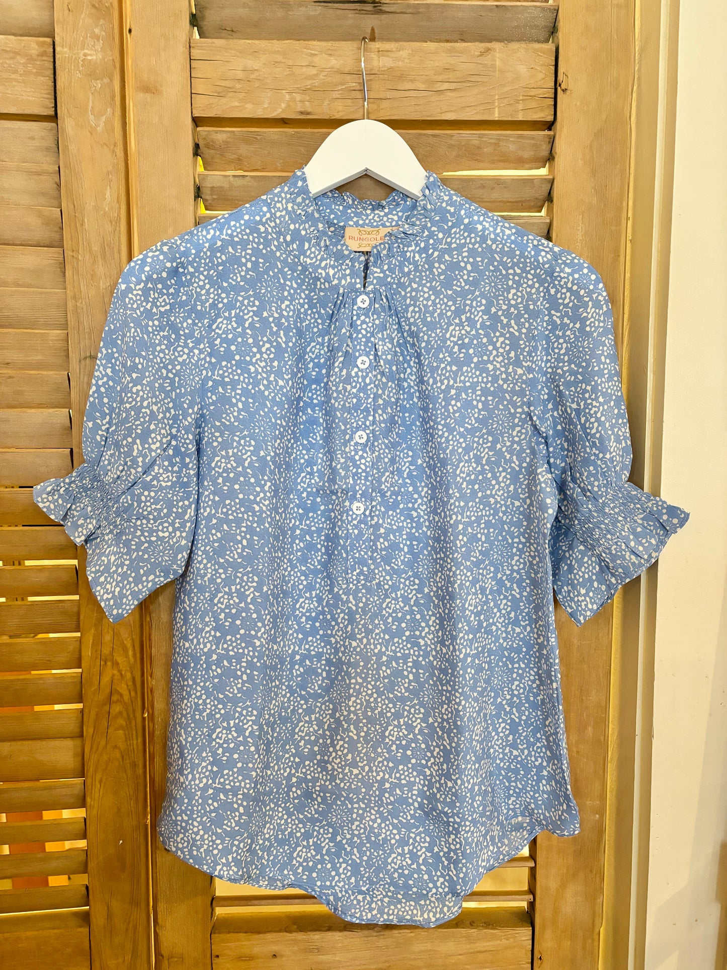 Lola Silk Blouse Hydrangea French Floral