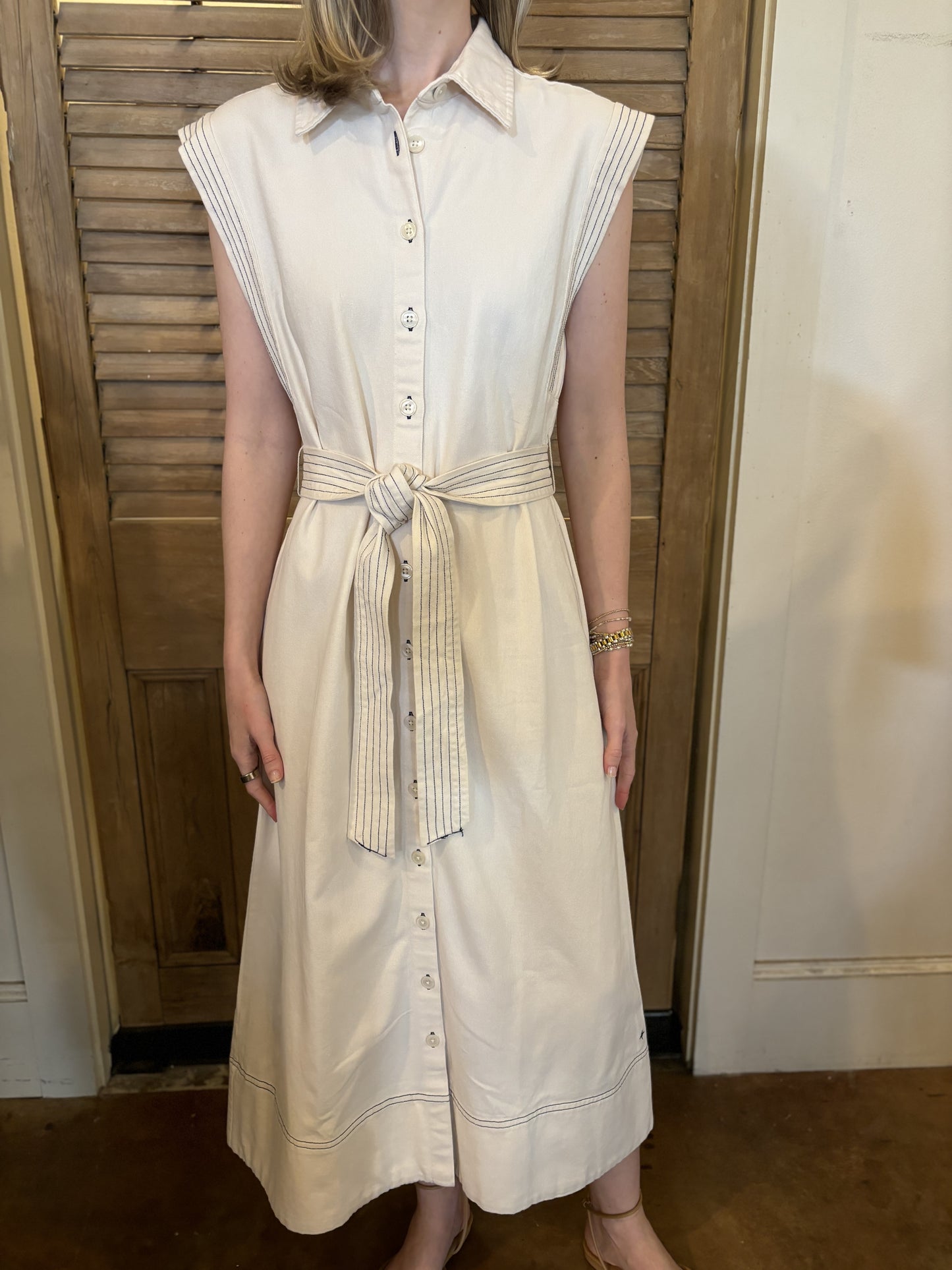 Le Midi Twill Shirt Dress Bone