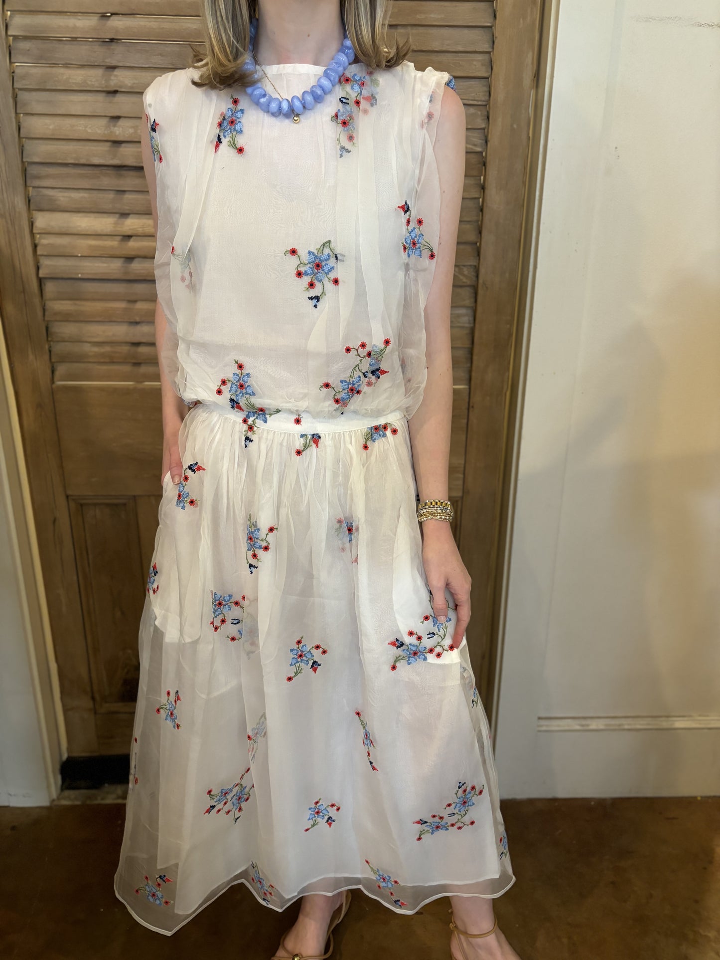 Pleated Top Crosstitch Organza