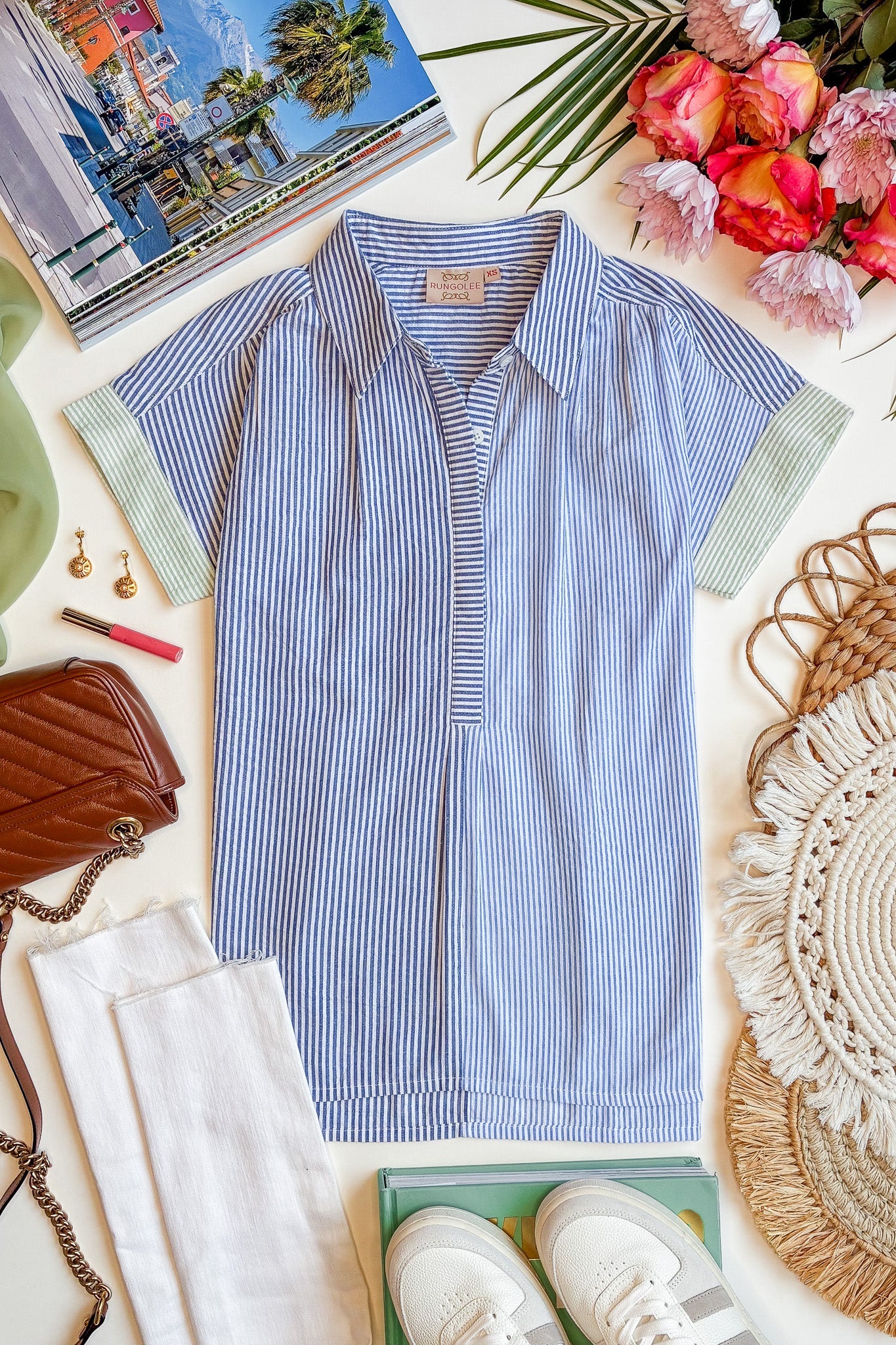 Back Bay Blouse Multi Seersucker Stripe
