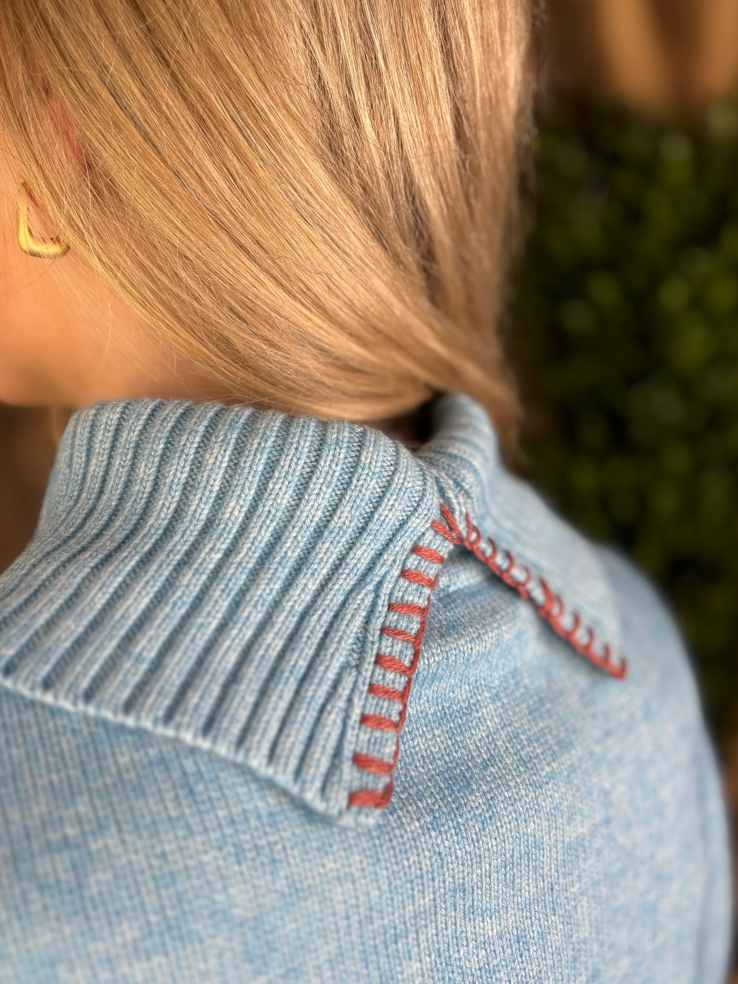 Turtleneck Wedge Sweater Mystic Blue