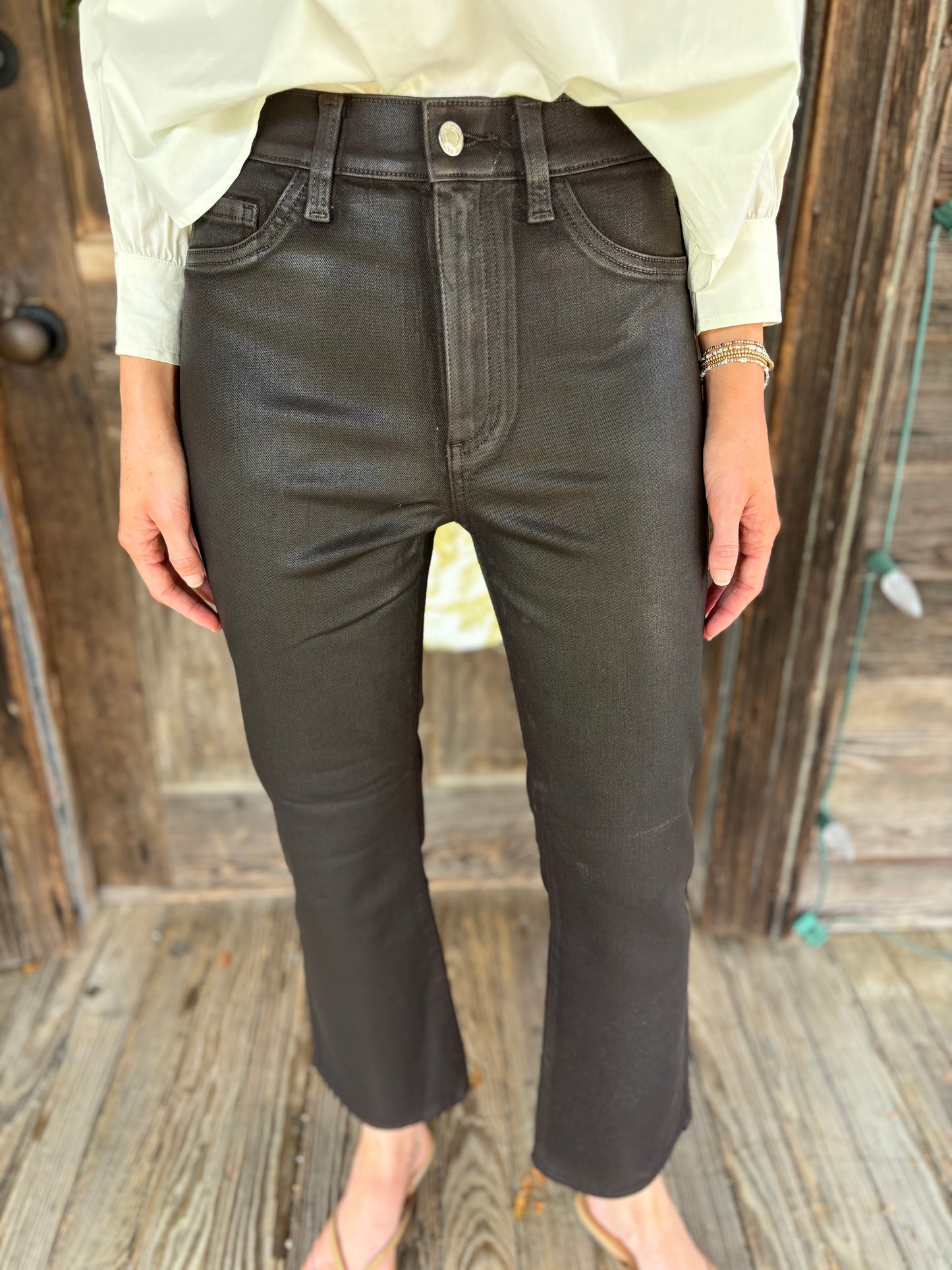 Lennon High Rise Crop Boot Coated Mocha