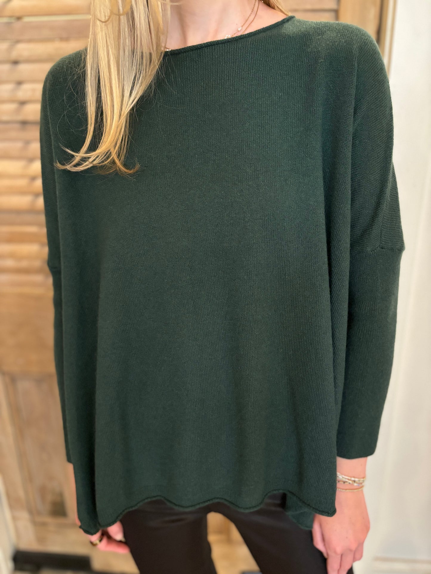 Catalina Cashmere Crewneck Hunter Green