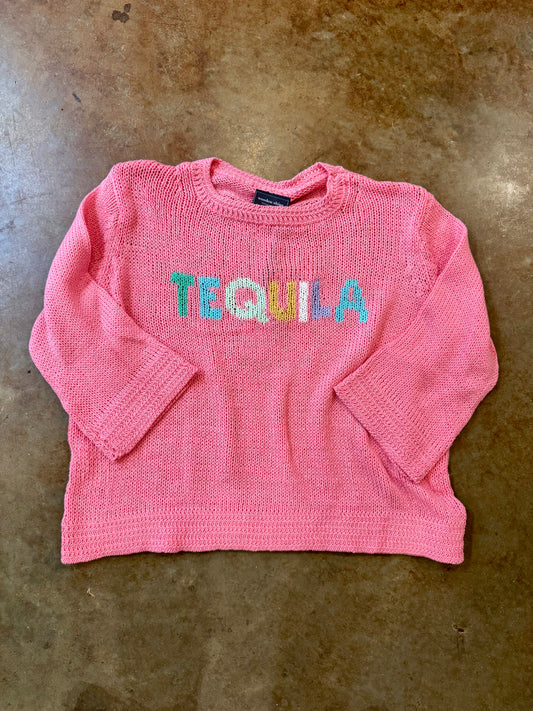 Tequila 3/4 Sleeve Crew Cotton Pretty Pink Multi