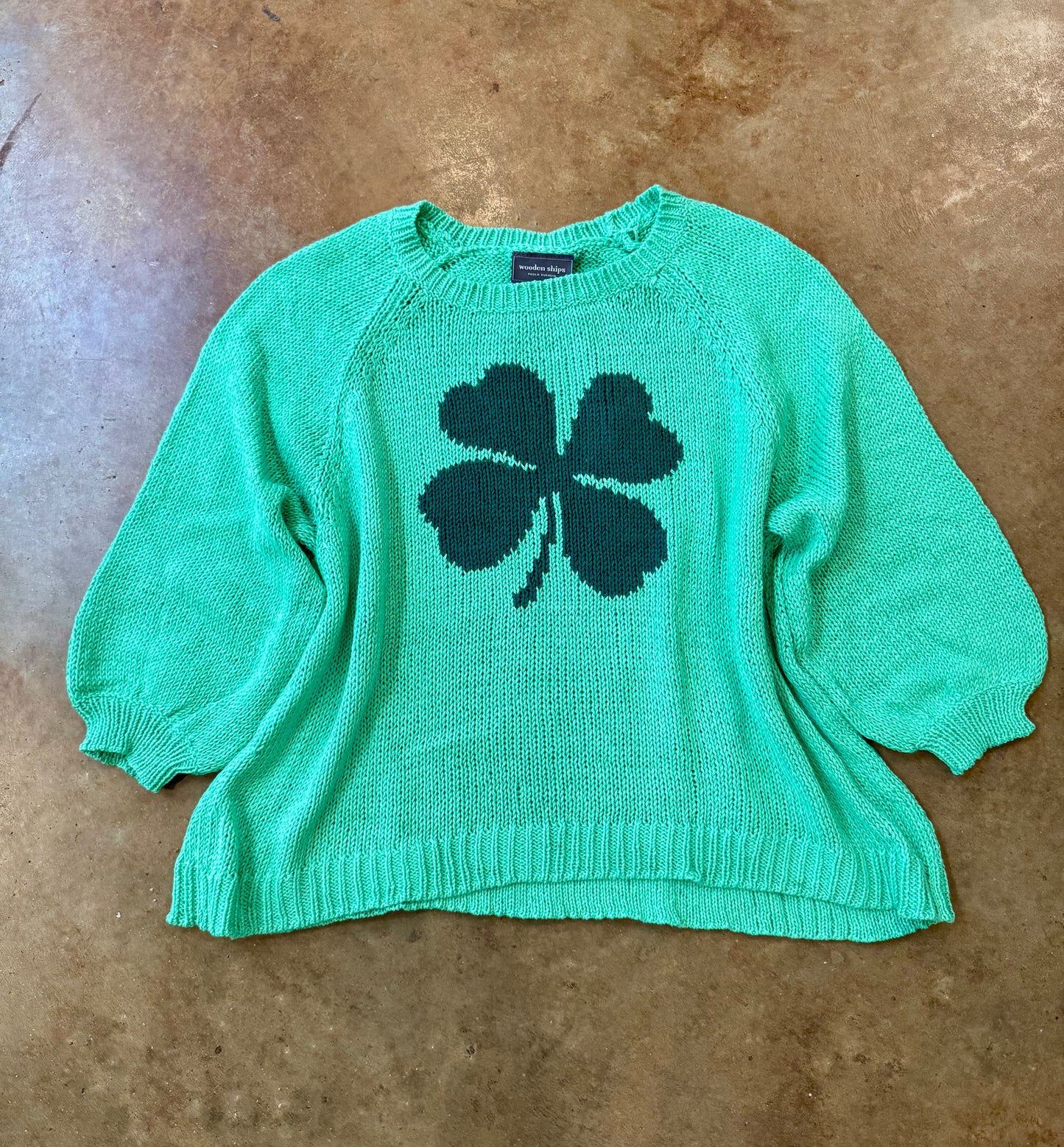 Shannon 3/4 Sleeve Top Cotton Verdigris & Gemstone Pine