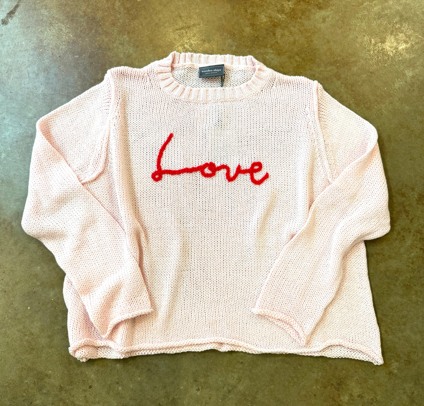 Love Script Crew Cotton Pink Whim Scarlatta
