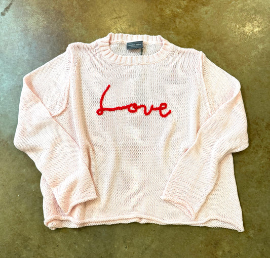 Love Script Crew Cotton Pink Whim Scarlatta
