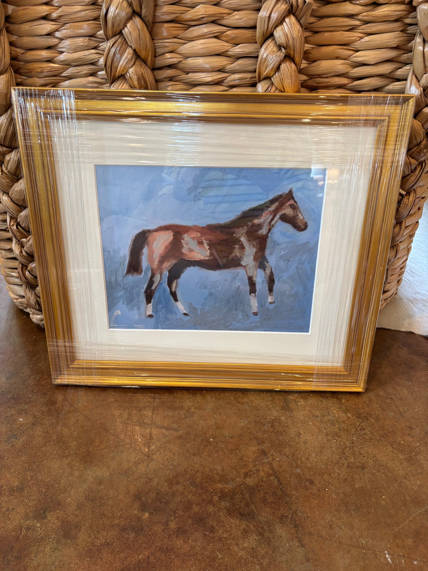 Framed Brown Horse Print 15.5" x 13.5"