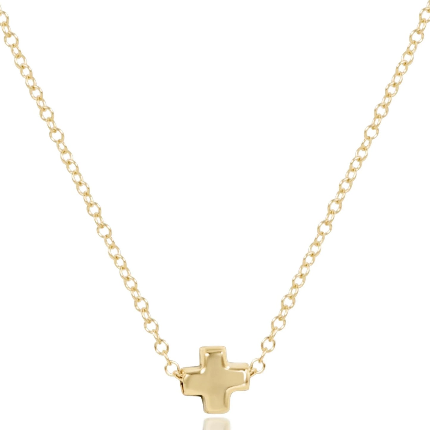 16" Necklace Gold Signature Cross Small Gold