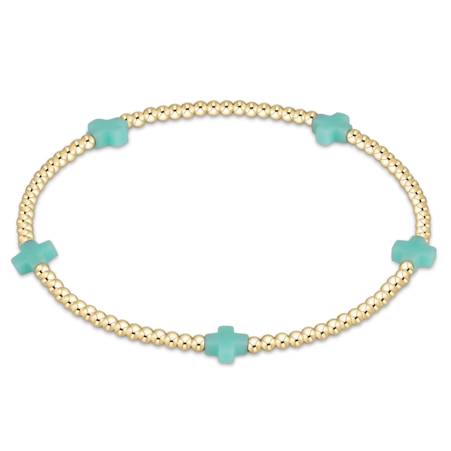 Egirl Signature Cross Small 2mm Gold Bracelet Mint