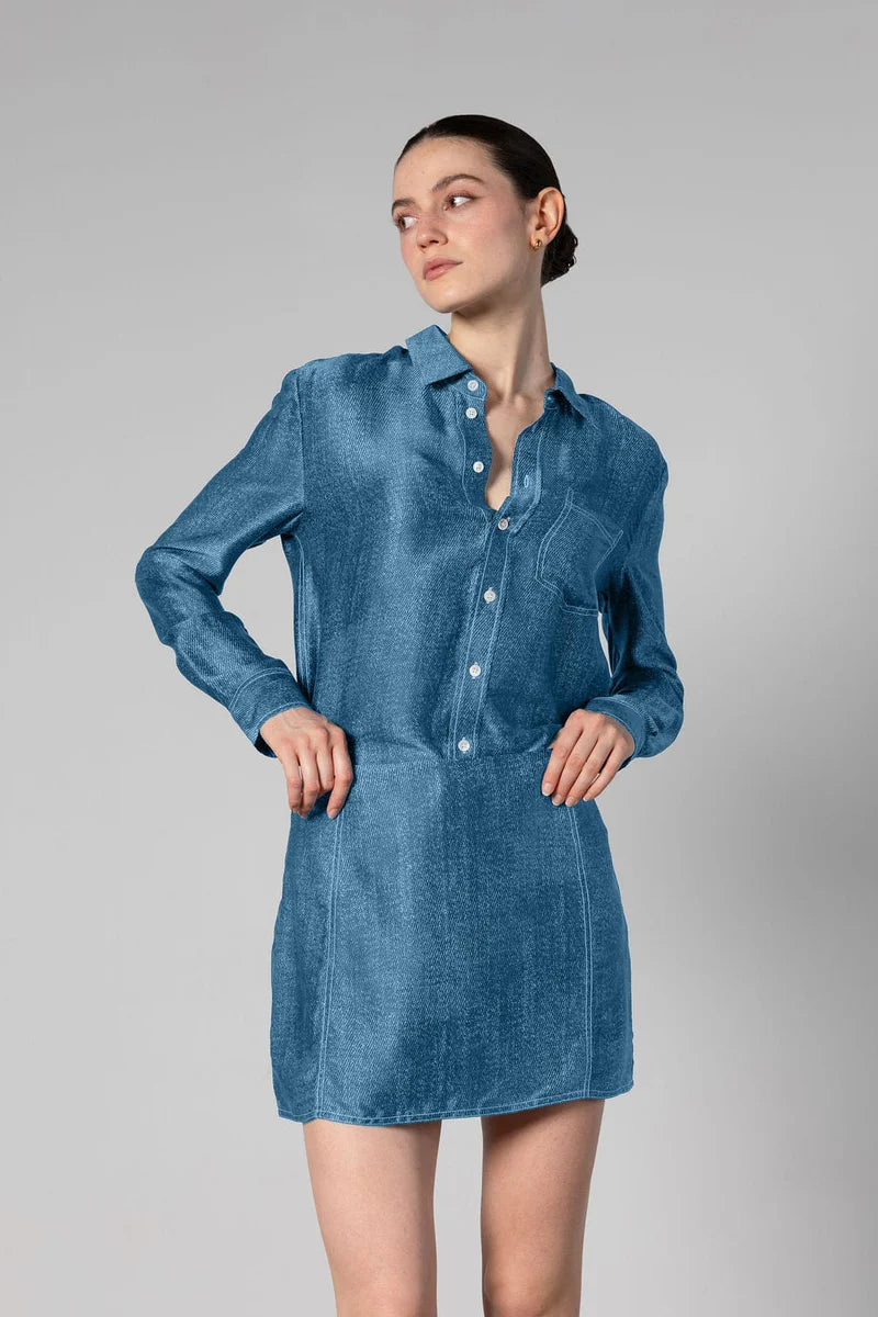 Austin Long Sleeve Shirt Light Denim