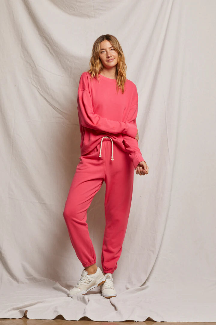 French Terry Pullover Sweatshirt Pink Bloom
