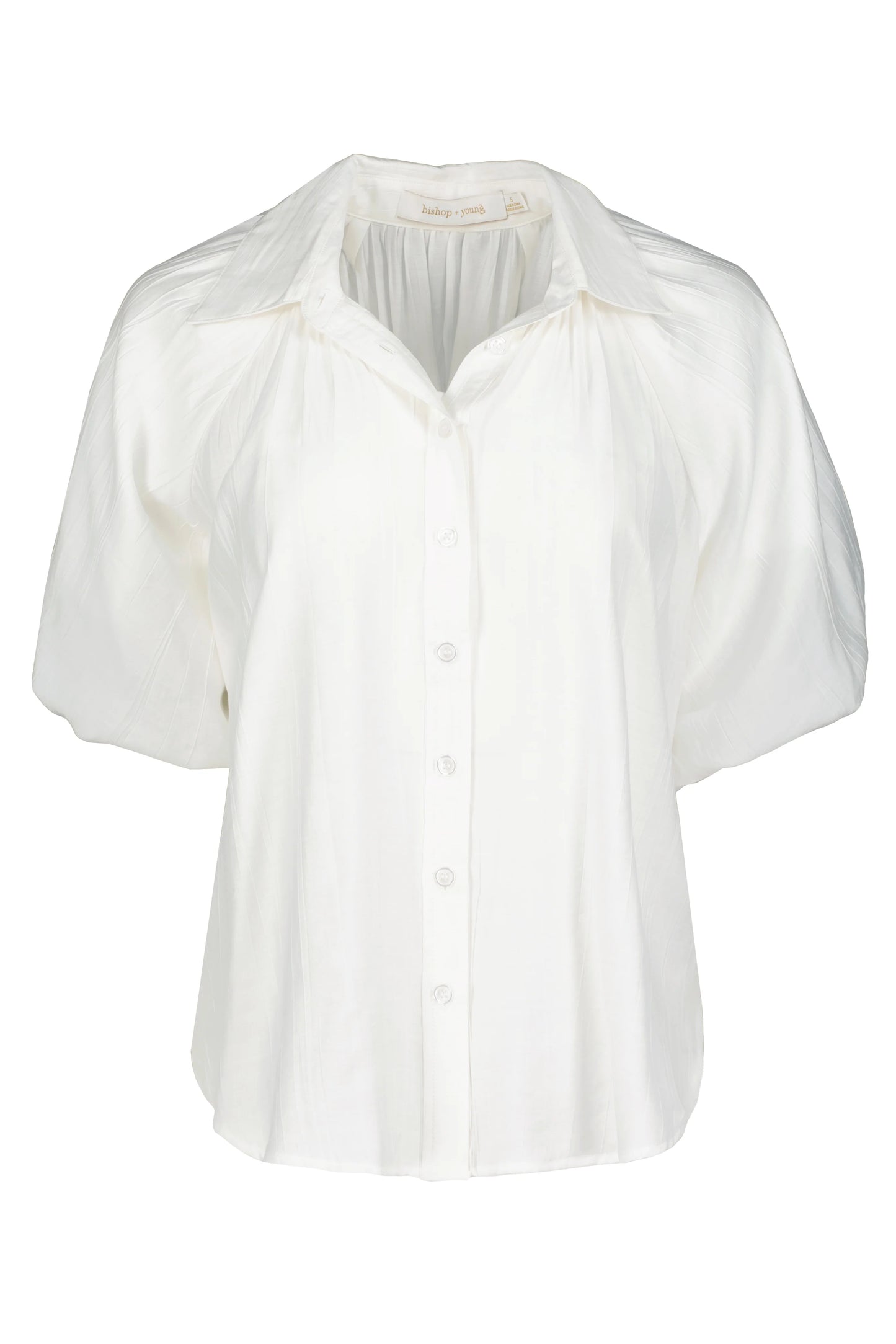 Anise Bubble Sleeve Top Salt