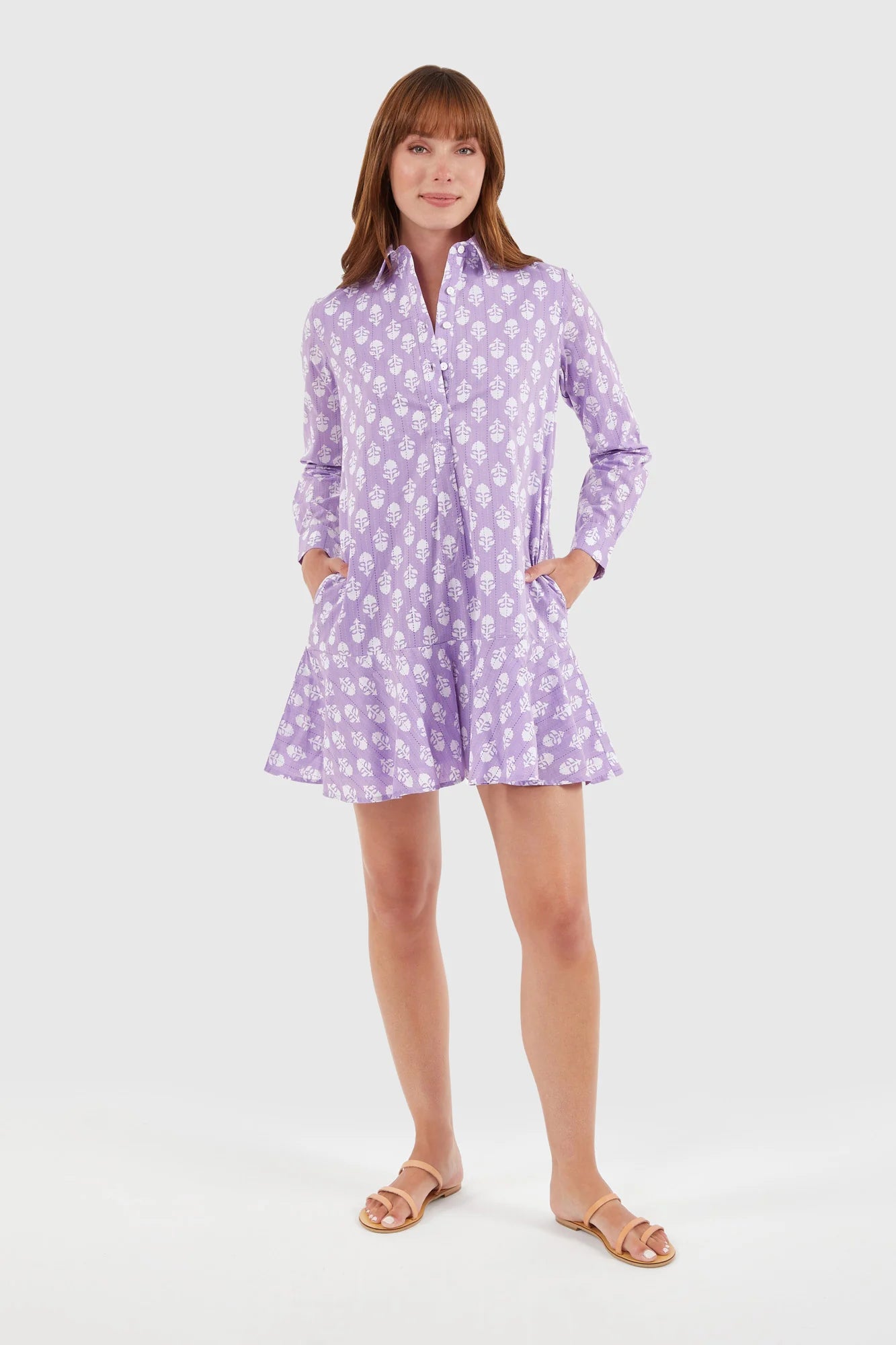 Polly Dress Lavender Sprigs