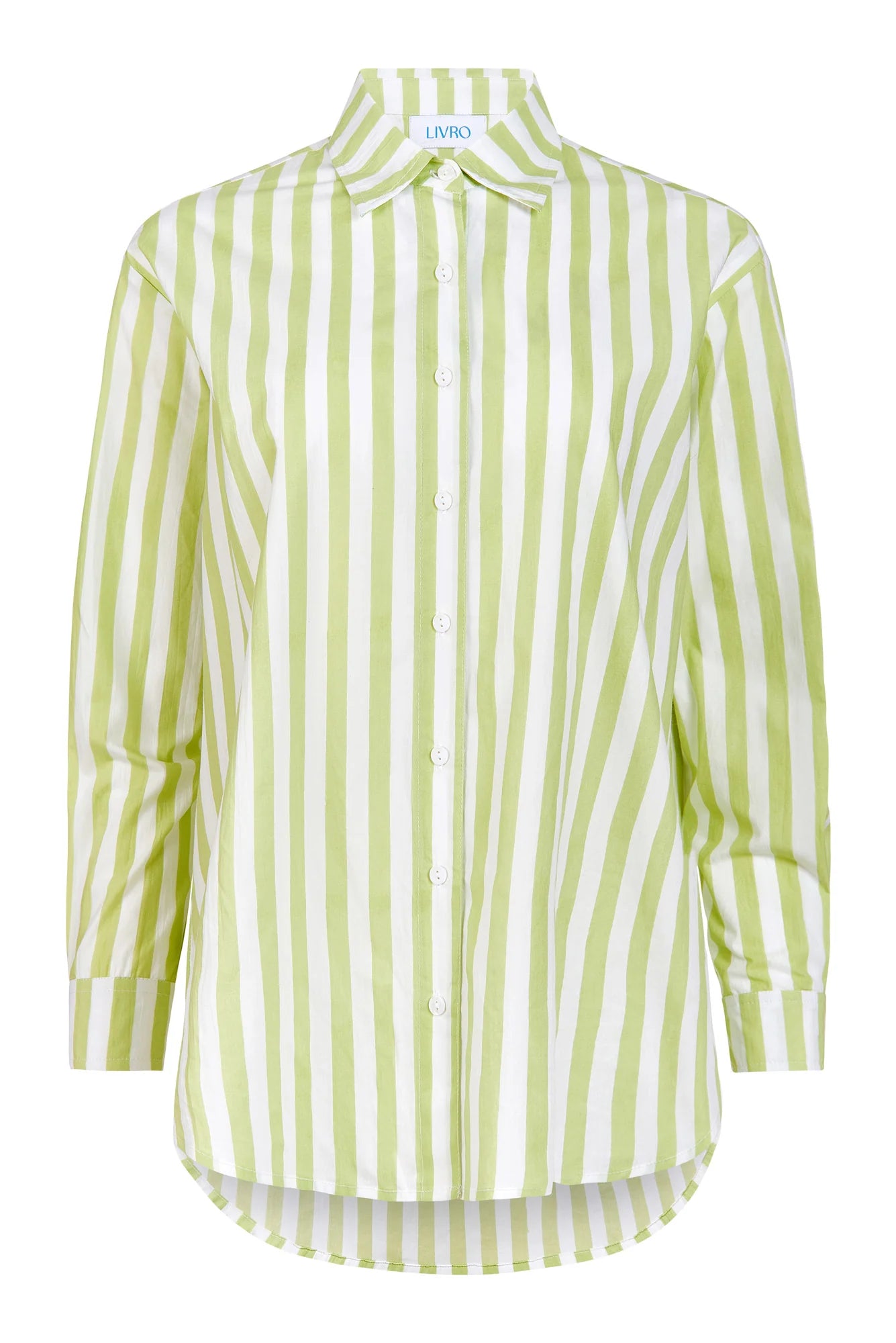 Boyfriend Shirt Lime Stripes