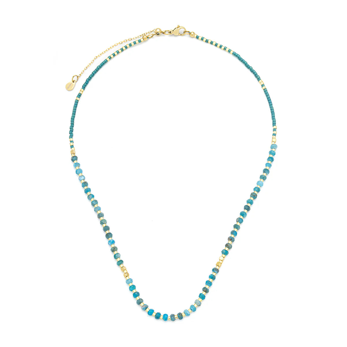 Lumira Mini Gemstone Necklace with Miyuki Beads