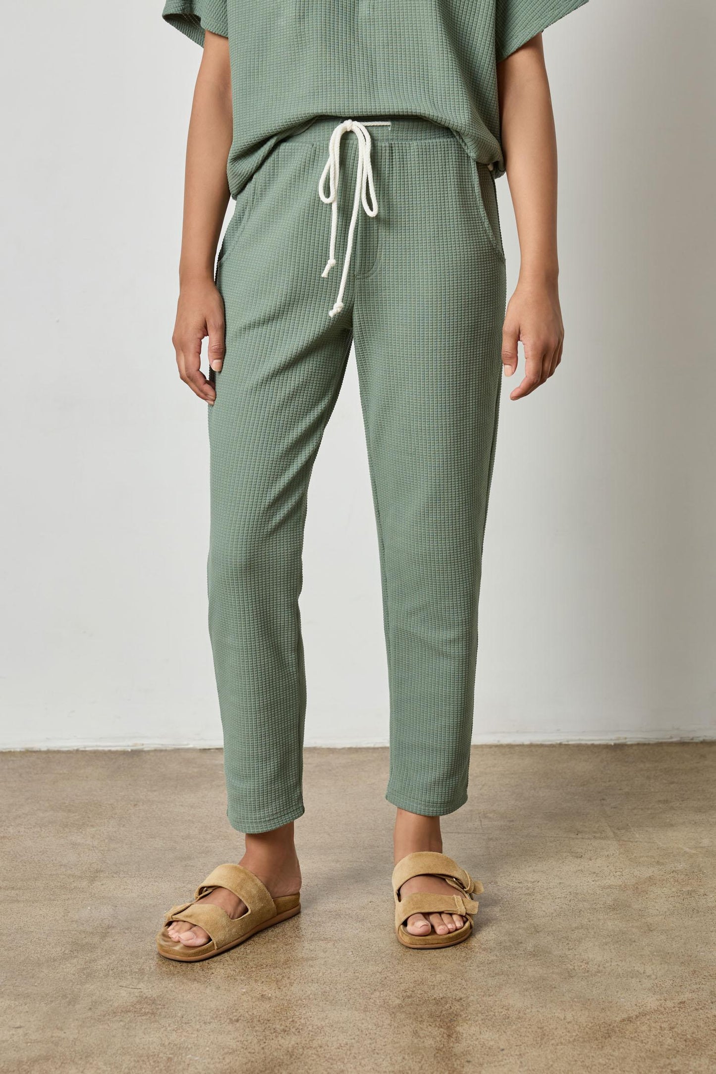 Drawcord Waffle Pant Seagrass